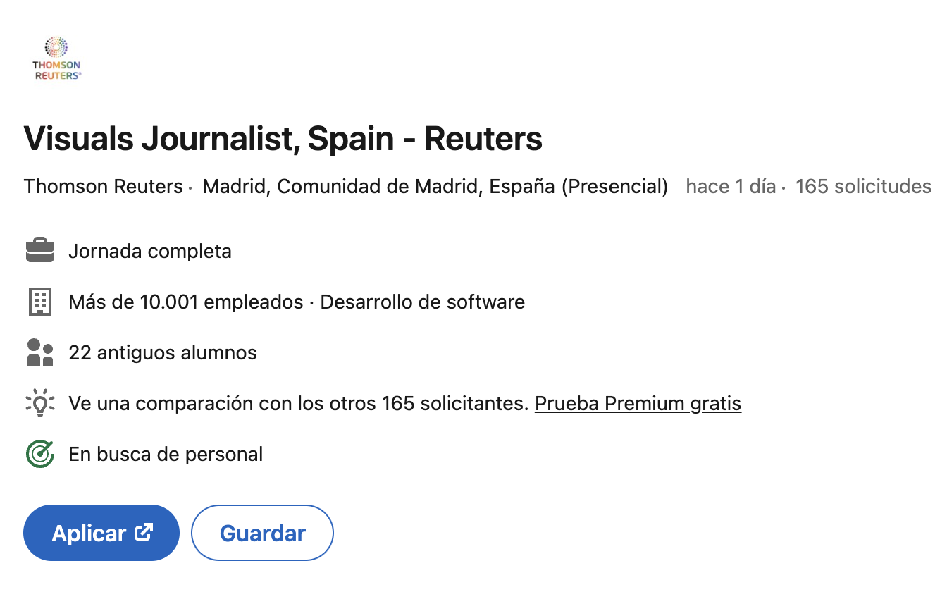 Refrescante Autor Casi muerto La agencia Reuters busca fotoperiodista en Madrid - FotoGasteiz